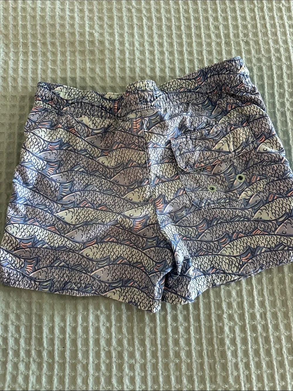 Vineyard Vines Boys Light Blue Fish Pattern Swim Trunks